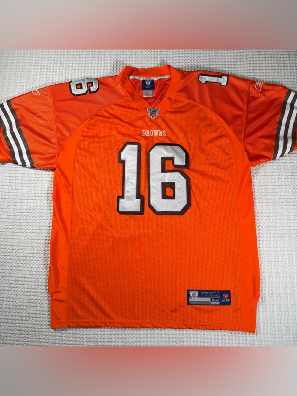 Reebok Browns Josh Cribbs #16 Jersey Orange Mens Size 52 NFL
